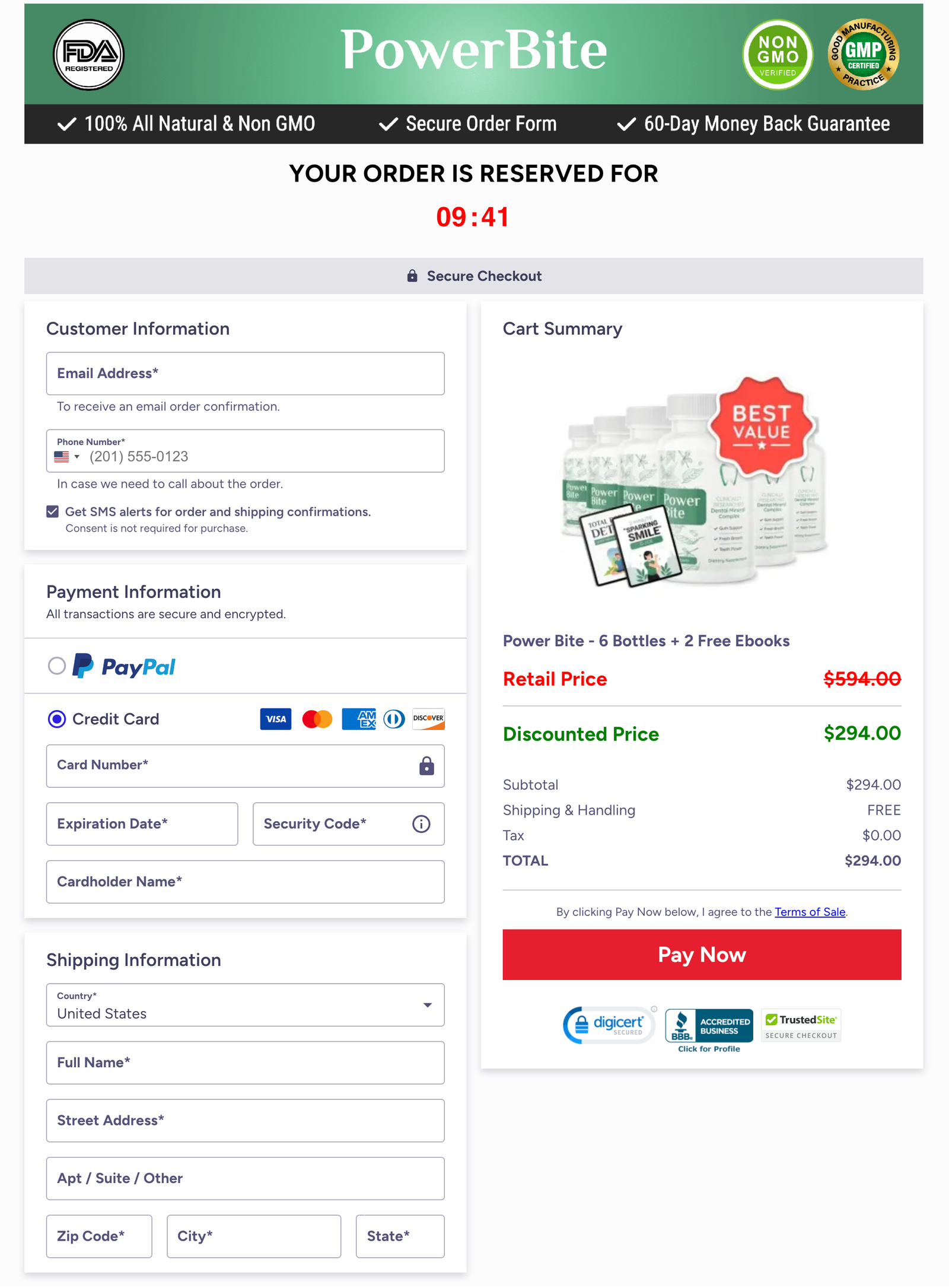 PowerBite Official Website Secure Order Page